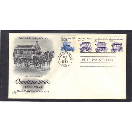 FDC Art Craft 1897 1c Omnibus S/3 + 1906 (Cachet-U/A) CV00062