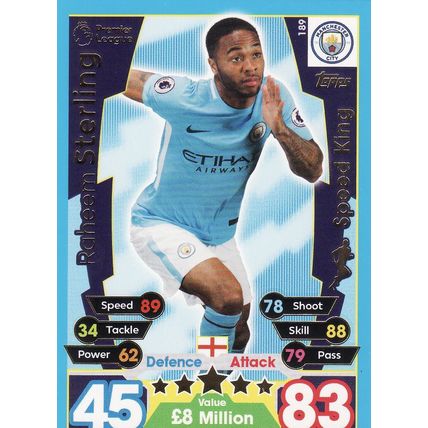 Match Attax 2017/2018 189 Raheem Stirling Manchester City