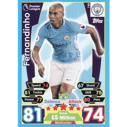 Match Attax 2017/2018 190 Fernandinho Manchester City