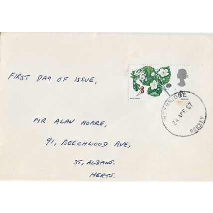 GB 1967 British Flowers 4d Blackberry FDC Weybridge pm