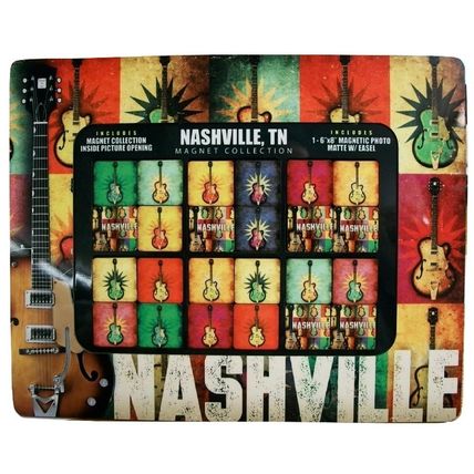 Nashville Tennessee with 24 piece Magnet Collection Picture Frame (6 x 8)