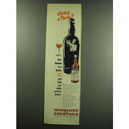 1949 Heublein's Club Cocktails Ad - Giving a Party?