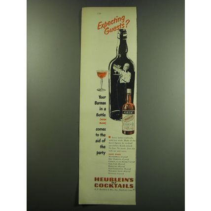 1949 Heublein's Club Cocktails Advertisement - Expecting guests?
