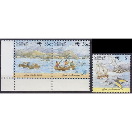 AUSTRALIEN AUSTRALIA [1987] MiNr 1033-35 ( **/mnh ) Schiffe Erste Flotte