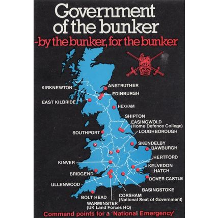 Map Of National Emergency Command Points Bunker Postcard