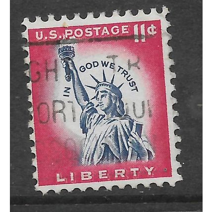 USA 1961 11c DEEP ULTRAMARINE & CARMINE RED STATUE OF LIBERTY SG1044 FINE USED
