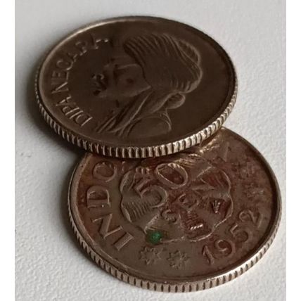 INDONESIA 1952 & 1954 ,50-sen Royal Dutch Mint coins