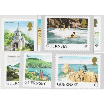 Guernsey 1984 to 1985 PHQ M 19 of 25 definitive issues seln shown 1p to 1 pound
