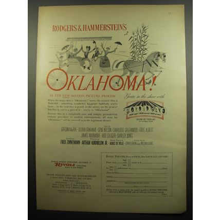 1955 Oklahoma! Movie Advertisement - Rodgers & Hammerstein's Oklahoma!