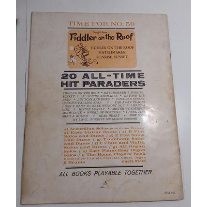 20 All Time Hit Paraders Beatles No 59 Organ Solos Sheet Music 1964 Piano M19