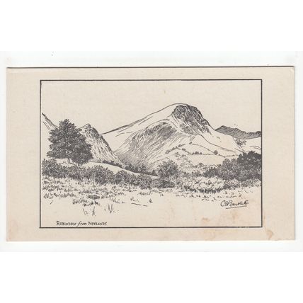 Robinson from Newlands C E Bartlett Sketch Art Postcard Cumbria