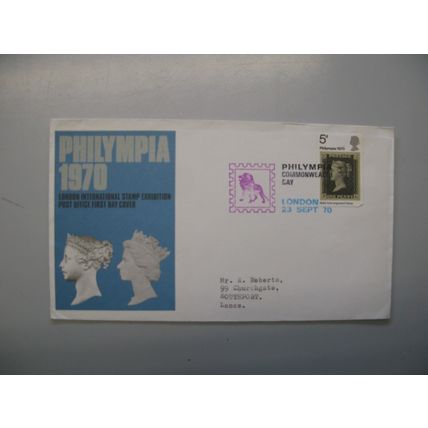 1970 GB FDC Cover - Philympia Stamp Exhibition - Commonwealth Day