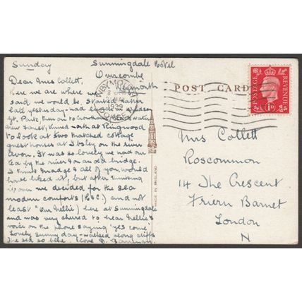 East Parlour, Anne of Cleves House, Southover, Sussex, 1939 - Sanbride Postcard