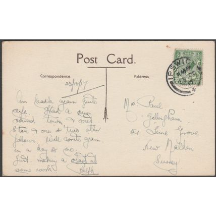 Post Office and Town Hall, Ipswich, Suffolk, 1917 - Postcard