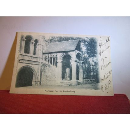 NORMAN PORCH, CANTERBURY CATHEDRAL used antique postcard 1902 pm =