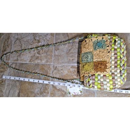 Cappelli Straworld Bag BOHO Floral Woven Beach Purse Spring Summer NWT FLAW!