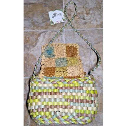 Cappelli Straworld Bag BOHO Floral Woven Beach Purse Spring Summer NWT FLAW!