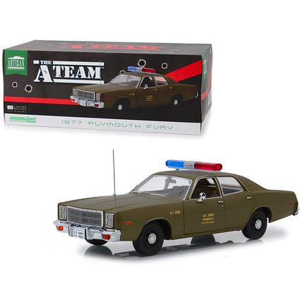 1977 Plymouth Fury U.S. Army Police Army Green "The A-Team" (1983-1987) TV Se...