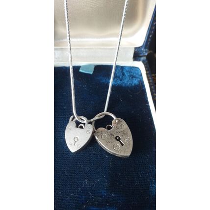 Vintage 2000-s 925 Silver LOVERS FOREVER Pendant on 18 inch Chain Full British H
