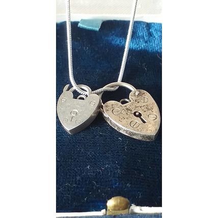 Vintage 2000-s 925 Silver LOVERS FOREVER Pendant on 18 inch Chain Full British H