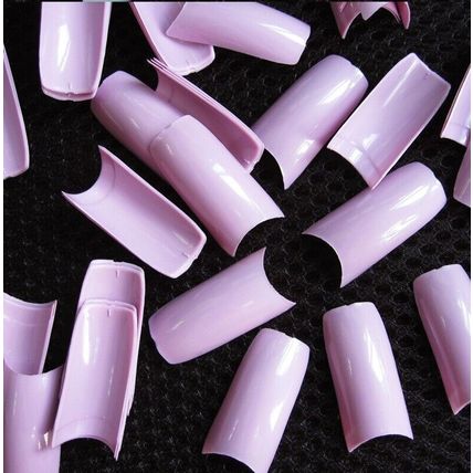 Nail Tips French Light Purple 20 100 Coloured Acrylic False Artificial Gel Lilac