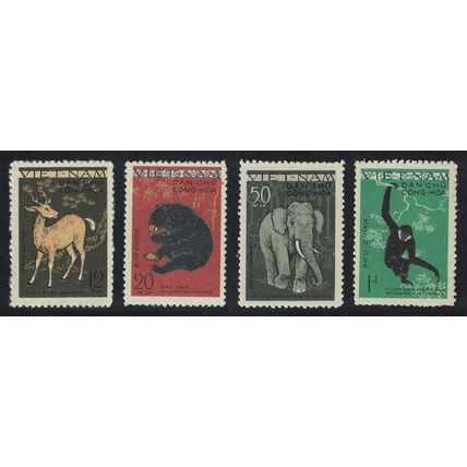 Vietnam Sambar Sun Bear Elephant Gibbon Animals Fauna 4v 1961 MNH