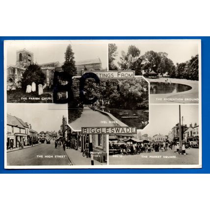 Multiview Postcard Biggleswage Bedfordshire Nr Letchworth Shefford Sandy Potton