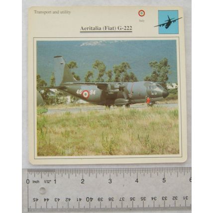 Aeritalia (Fiat) G-222 - Italy - Transport & Utility - Collectors Club Card