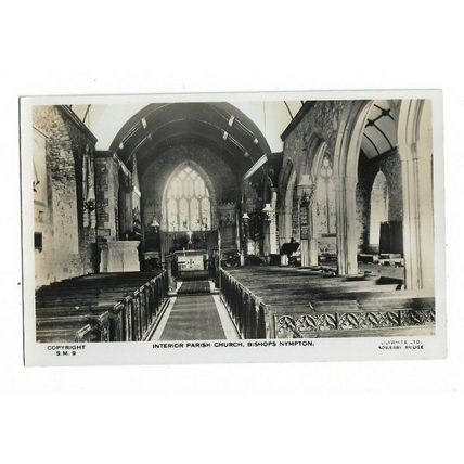 Bishops Nympton, Parish Church, Devon, RP Postcard.