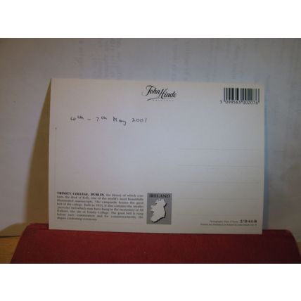 TRINITY COLLEGE, DUBLIN, IRELAND.. unused postcard John Hinde dated 2001 =