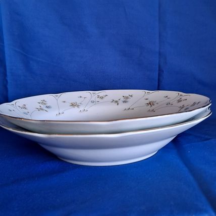 Vintage Lot 2 PREMIERE ME 212 BRIARWOOD Soup BOWLS China Salad 9" Scalloped