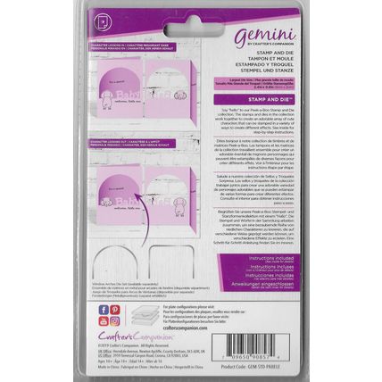 Crafter's Companion. Gemini. Peek A Boo Elephant Stamp & Die Set. Die Cutting