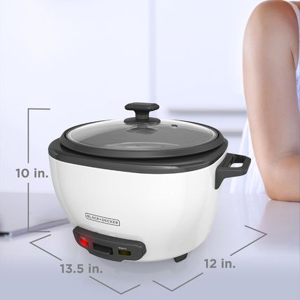 BLACK+DECKER Rice Cooker 28 Cups Cooked (14 Cups Uncooked) with Steaming Basket,