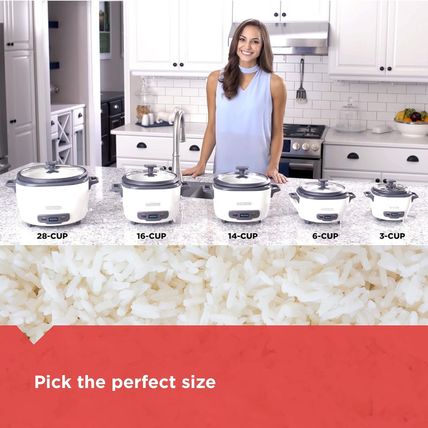 BLACK+DECKER Rice Cooker 28 Cups Cooked (14 Cups Uncooked) with Steaming Basket,