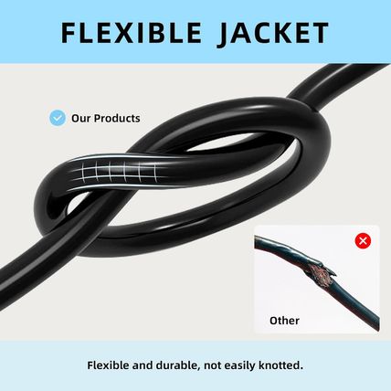 EP 50 Ft Outdoor Extension Cord - 12/3 SJTW Heavy Duty Black Extension Cable wit