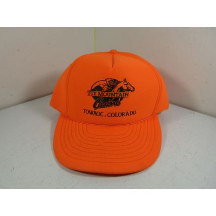 2 Vintage Ute Mountain Casino Towaoc Colorado Blaze Orange Mesh Cap Trucker Hats