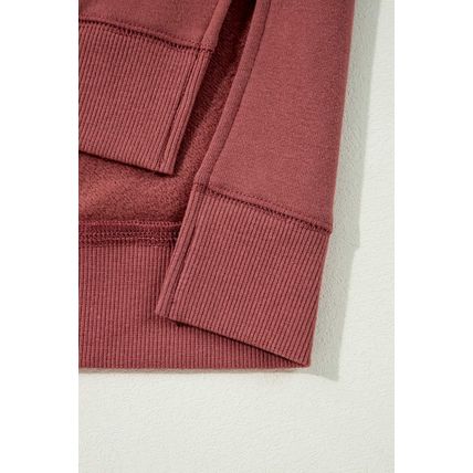Mineral Red Two Tone Patchwork Drop Shoulder Pullover Sweatshirt