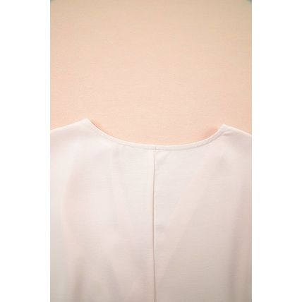 White Surplice V Neck Knotted Ruched Short Sleeve Peplum Blouse