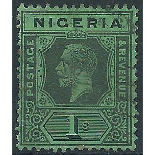 Nigeria 1924 SG26 1/- Black/Emerald Fine Used .. ..
