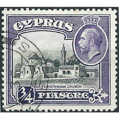 Cyprus 1934 SG135 3/4pi Black & Violet Fine Used .. ..