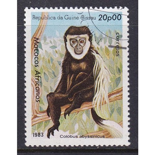 GUINEA-BISSAU 1983 AFRICAN PRIMATES 20P COLOBUS USED / CTO SG740