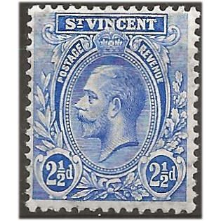 St Vincent 1913 SG111 2 1/2d Ultramarine Light Mounted Mint . .. .