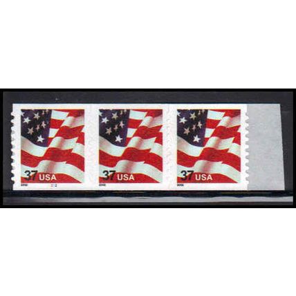 3632 37c U.S. Flag Very Fine MNH CNP+1 Left 2222 PA3876