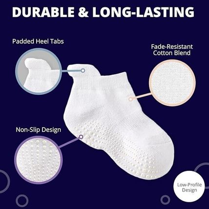 LA ACTIVE Baby Boys Girls Non Slip Grip Ankle Socks for Kids Toddlers Unisex 3-6