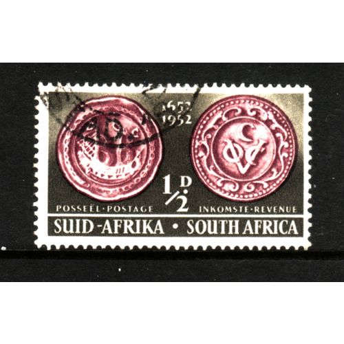 SOUTH AFRICA 1952 SG 136 1/2d BROWN PURPLE AND OLIVE GREY FINE USED#