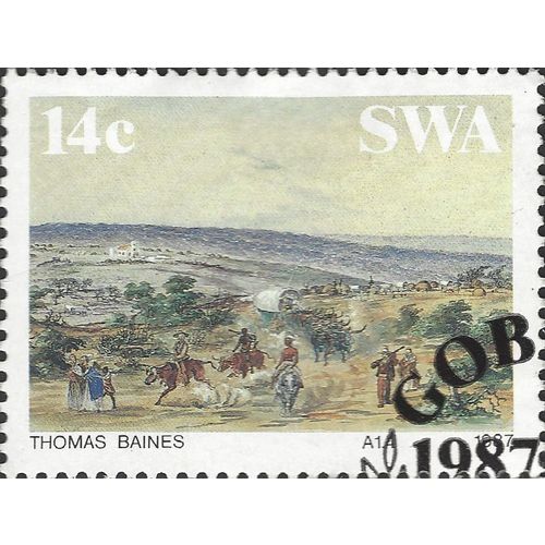 SOUTH WEST AFRICA, FINE ART, Thomas Baines, brown 1987, 14c