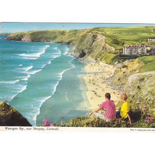 Watergate Bay, near Newquay,Lovely Slogan 1975 Cornwall Postcard (CR73146)