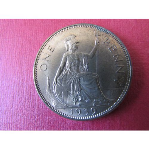 1939 GEORGE VI ONE PENNY. (ed) m. AR. FREE POST.