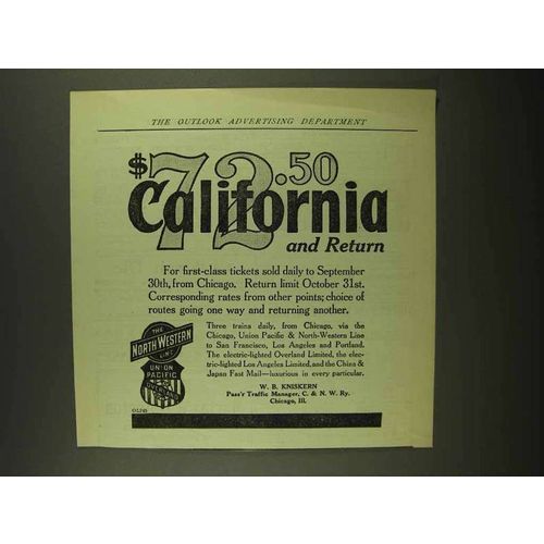 1908 Chicago, Union Pacific and North Western Line Ad