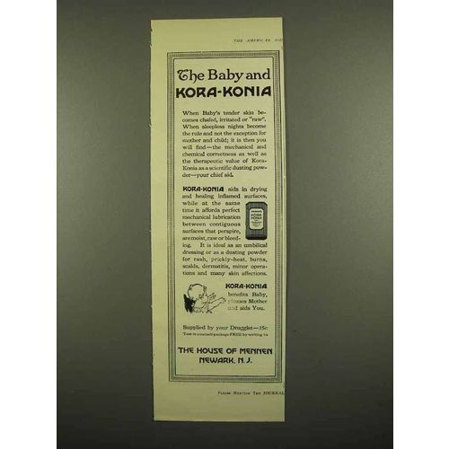 1918 Mennen Kora-Konia Powder Ad - The Baby